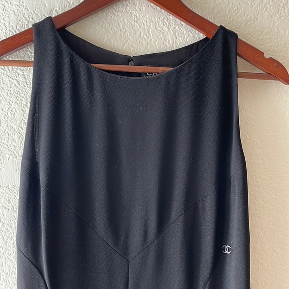 CHANEL Vintage Wool Sheath Dress, Black, L - Picture 5 of 16